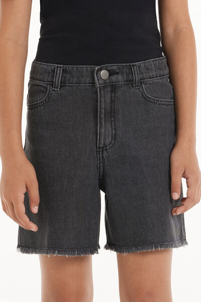 Tezenis Shorts de Denim Deshilachados Chica Negro Tamaño 10-11