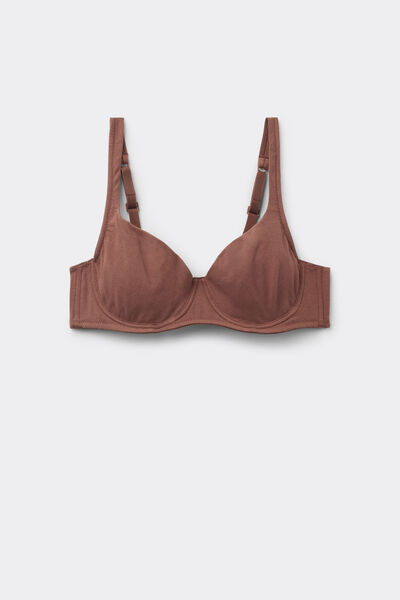 Tezenis Sujetador Balconette de Algodón Orgánico Paris Mujer Marrón Tamaño 2C