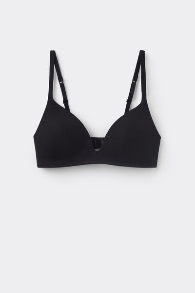 Tezenis Sujetador Triángulo Relleno Ligero Algodón Orgánico London Mujer Negro Tamaño 2C
