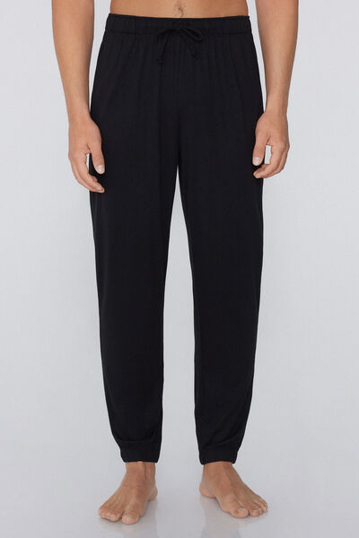 Tezenis Pantalones Largos de Viscosa Cordón Hombre Negro Tamaño L