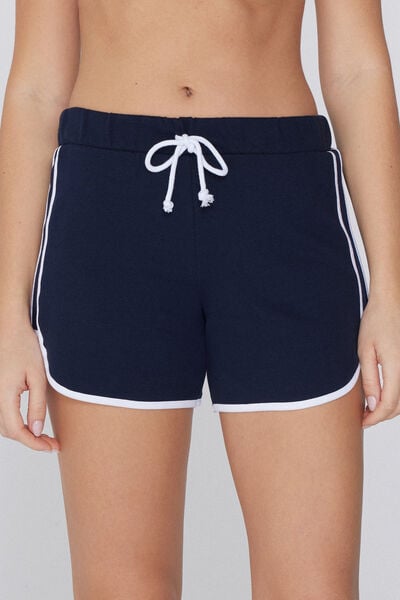 Tezenis Shorts de Felpa con Ribetes Mujer Azul Tamaño L