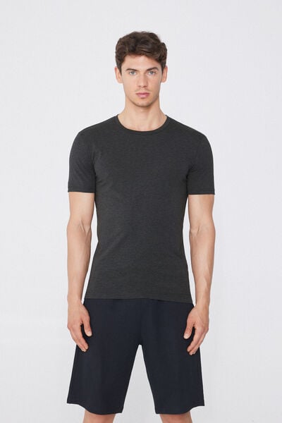 Tezenis Camiseta de Algodón Orgánico Elástico Hombre Gris Tamaño XXL