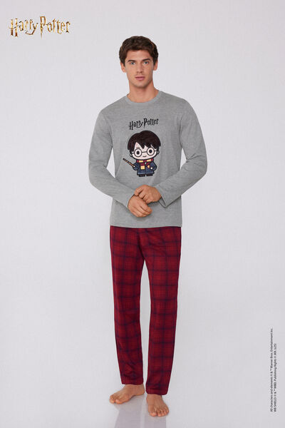 Tezenis Pijama Largo de Algodón Parche Harry Potter Hombre Gris Tamaño S