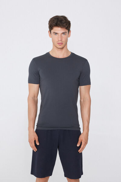 Tezenis Camiseta de Algodón Orgánico Elástico Hombre Gris Tamaño S