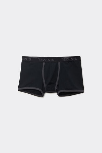 Tezenis Bóxer de Algodón orgánico con Bordes Contraste y Logo Hombre Negro Tamaño XXL