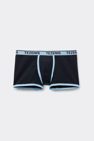 Tezenis Bóxer de Algodón orgánico con Bordes Contraste y Logo Hombre Azul Tamaño L