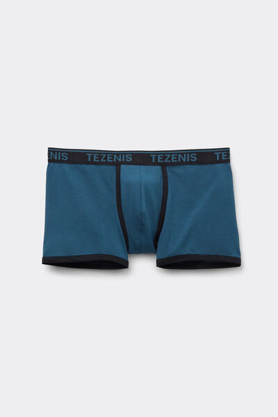 Tezenis Bóxer de Algodón orgánico con Bordes Contraste y Logo Hombre Negro Tamaño XXL