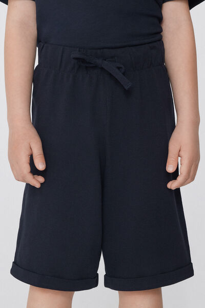 Tezenis Pantalones Cortos Piqué con Cordón Niño Niño Azul Tamaño 8-9