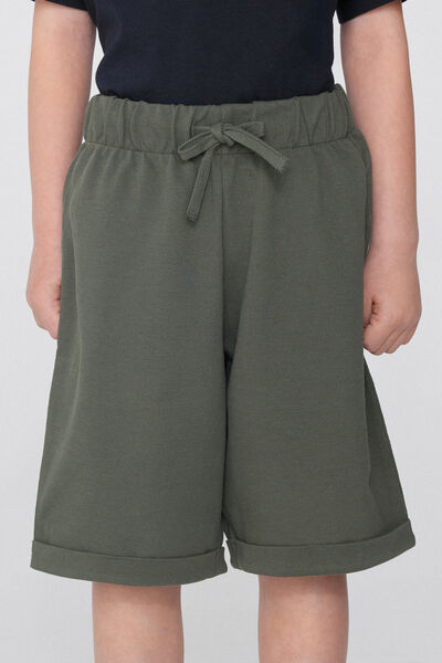 Tezenis Pantalones Cortos Piqué con Cordón Niño Niño Verde Tamaño 4-5