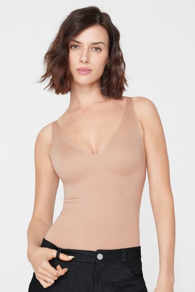 Tezenis Body Triangular Sin Costuras Natural Lifting Mujer Natural Tamaño 3B