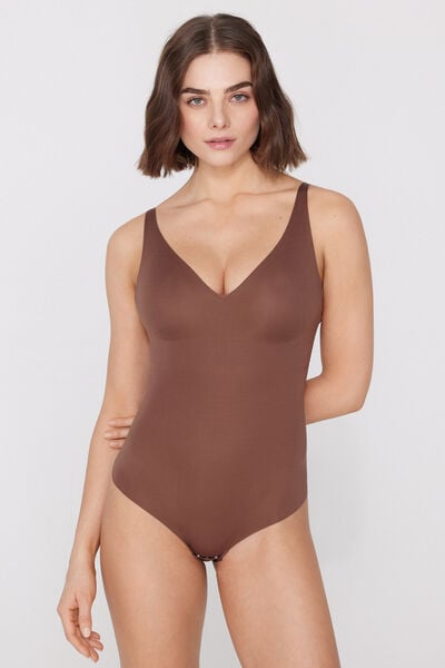 Tezenis Body Triangular Sin Costuras Natural Lifting Mujer Marrón Tamaño 1B