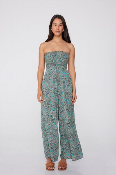 Tezenis Mono largo Punto Smock Viscosa Mujer Azul Claro Tamaño L