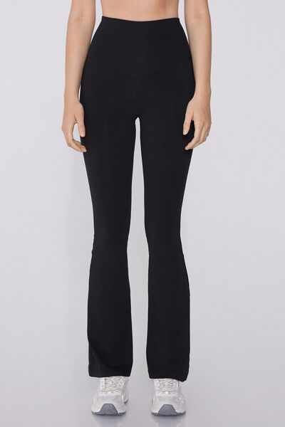 Tezenis Leggings Shaping Flare Mujer Negro Tamaño S