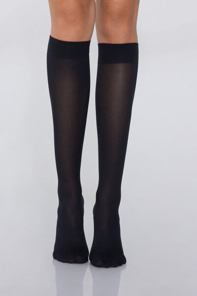 Tezenis Medias Rodilla Microfibra Soft 50 Denier Mujer Negro Tamaño TU
