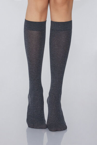 Tezenis Medias Rodilla Microfibra Soft 50 Denier Mujer Gris Tamaño TU