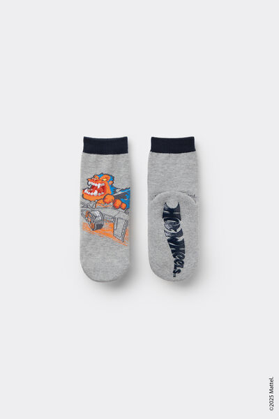 Tezenis Calcetines Antideslizantes Cortos Estampado Hot Wheels para Niño Niño Gris Tamaño 25-27