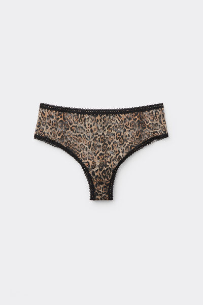 Tezenis Culotte Braguita Brasileña Iconic Leopard Mujer Animalier Tamaño S