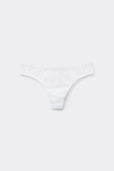 Tezenis Braguita Brasileña de Encaje Reciclado Mujer Blanco Tamaño S