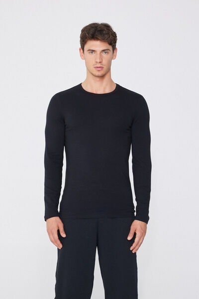 Tezenis Camiseta térmica para hombre de manga larga Hombre Negro Tamaño M