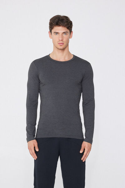 Tezenis Camiseta térmica para hombre de manga larga Hombre Gris Tamaño S