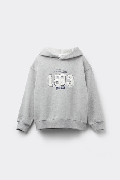 Tezenis Sudadera Gruesa Niño Capucha y Estampado Niño Gris Claro Tamaño 6-7