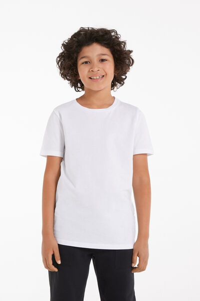Tezenis Camiseta manga corta 100% algodón para niño unisex Unisex Blanco Tamaño 10-11