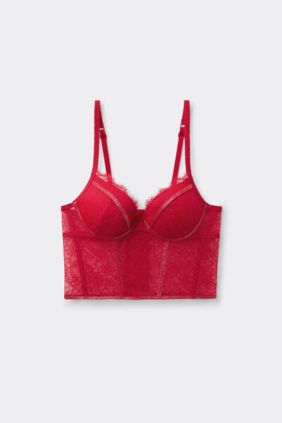 Tezenis Sujetador Tipo Top Push-Up Gold Details Mujer Rojo Tamaño 1B