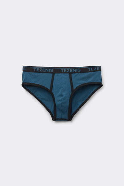 Tezenis Calzoncillos Algodón Orgánico Bordes Contraste Logo Hombre Negro Tamaño XXL