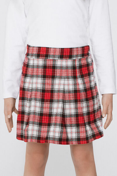 Tezenis Falda Tablas Franela Estampado Escocés Chica Rojo Tamaño 8-9
