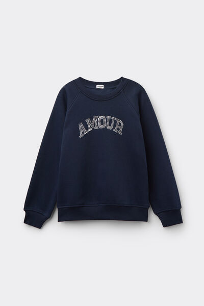 Tezenis Sudadera Gruesa Niña Estampado Chica Azul Tamaño 6-7