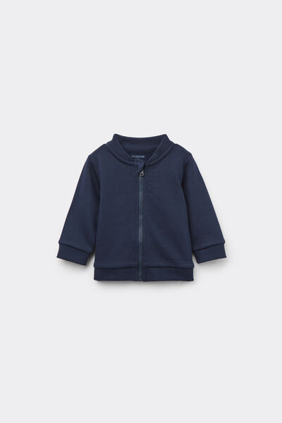 Tezenis Sudadera para bebé con cremallera de manga larga en algodón  Azul Tamaño 3-6