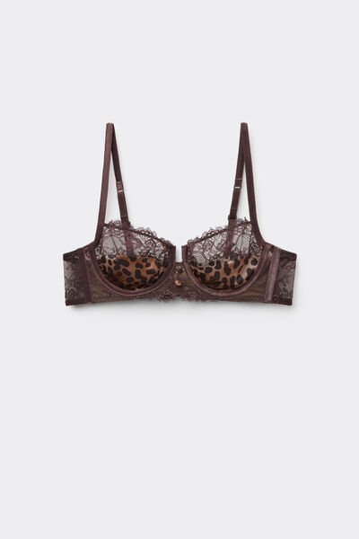 Tezenis Sujetador Balconette Paris Classy Animalier Mujer Marrón Tamaño 2B