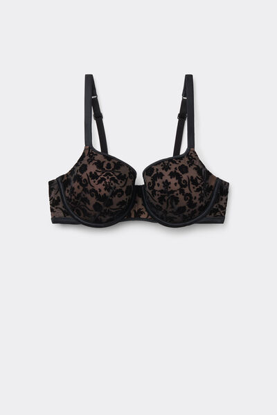 Tezenis Sujetador Balconette Prague Cobertura Total Velvet Noir Mujer Negro Tamaño 2C
