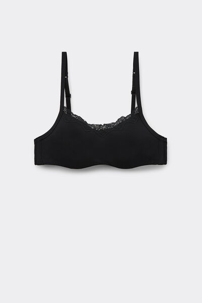 Tezenis Sujetador Brasier Push-Up Light Touch Mujer Negro Tamaño 5B