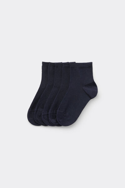 Tezenis Pack 5 calcetines cortos algodón unisex para niños Unisex Azul Tamaño 28-30