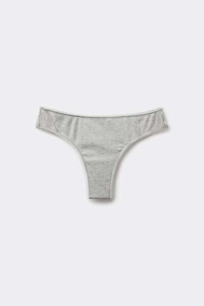 Tezenis Braguita Brasileña de Canalé de Cotton Cutie Mujer Gris Tamaño L