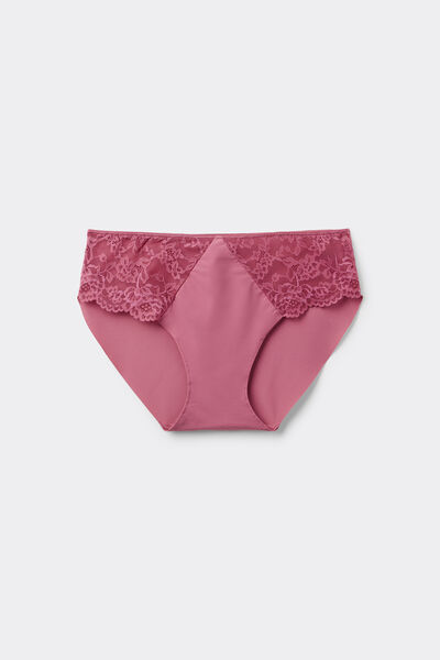 Tezenis Braguita de Microfibra y Encaje Sin Costuras Mujer Rosa Tamaño L