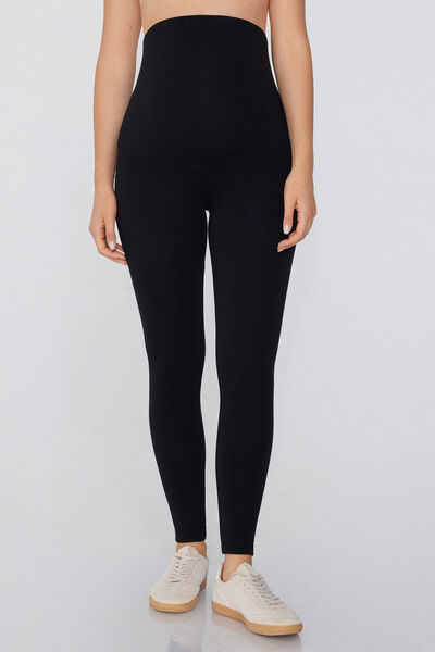 Tezenis Leggings Algodón Térmico Premamá Mujer Negro Tamaño L