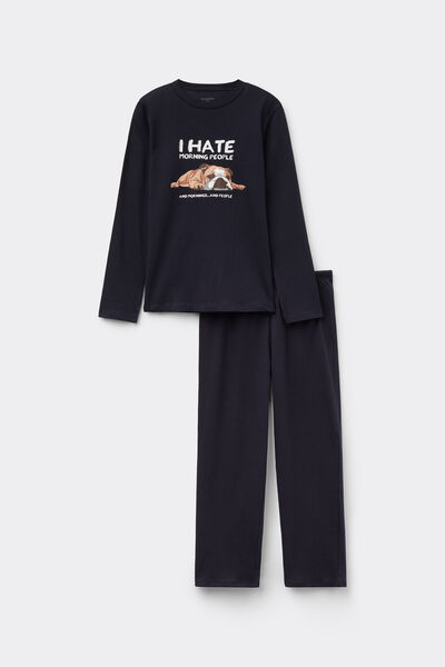 Tezenis Pijama Largo Algodón Niño «Morning People» Niño Azul Tamaño 10-11