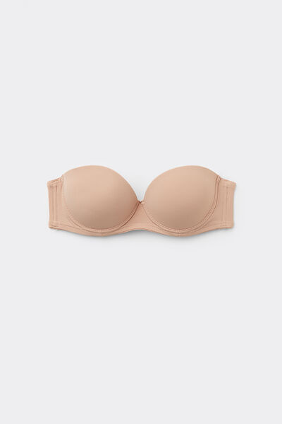 Tezenis Sujetador Bandeau Superrelleno Madrid de Microfibra Reciclada Mujer Natural Tamaño 1B