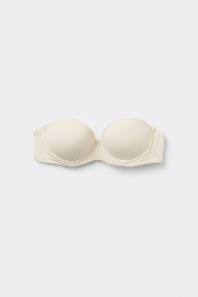 Tezenis Sujetador Bandeau Superrelleno Madrid de Microfibra Reciclada Mujer Blanco (avorio) Tamaño 1B