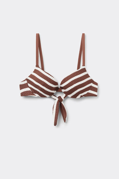 Tezenis Sujetador Bikini Push-Up Relleno Ligero Desert Stripes Mujer Marrón Tamaño 1
