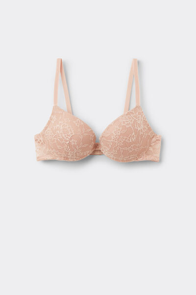 Tezenis Sujetador Super Push-up Encaje Reciclado Los Angeles Mujer Natural Tamaño 1B