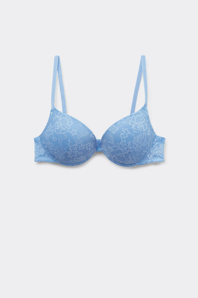 Tezenis Sujetador Super Push-up Encaje Reciclado Los Angeles Mujer Azul Tamaño 1B