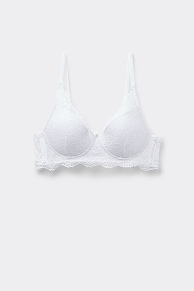 Tezenis Sujetador Super Push-Up de Encaje Reciclado Malibù Mujer Blanco Tamaño 1B