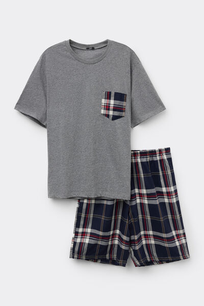 Tezenis Pijama Corto Algodón Bolsillo Tela Hombre Azul Tamaño L