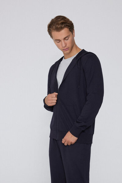 Tezenis Sudadera Manga Larga Cremallera Capucha Hombre Azul Tamaño L