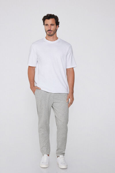 Tezenis Pantalones Largos Felpa Bolsillos Hombre Gris Tamaño L