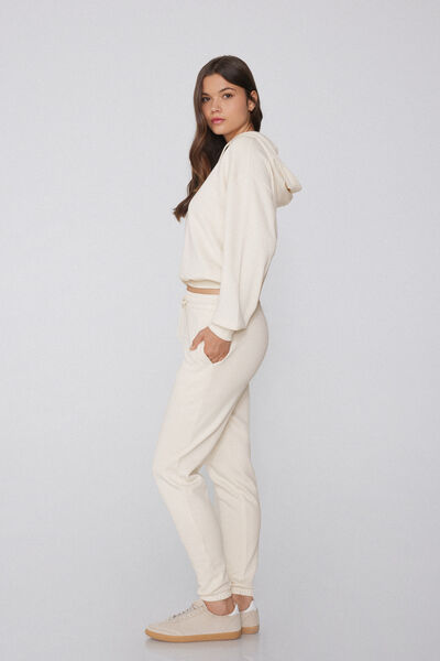 Tezenis Pantalón de Chándal de Felpa Gruesa Mujer Blanco Tamaño S