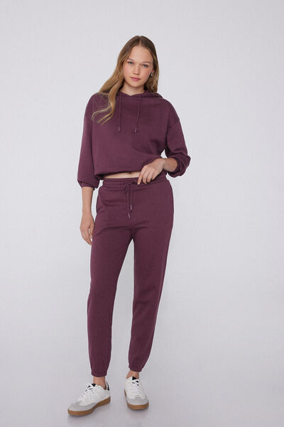Tezenis Pantalón de Chándal de Felpa Gruesa Mujer Violeta Tamaño L